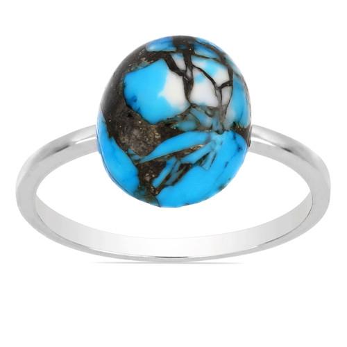4.61 CT EGYPTIAN TURQUOISE (SYNTHETIC) STERLING SILVER RINGS #VR038918